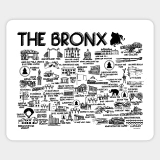 The Bronx Map Art Sticker